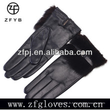 Gants de cuir de mouton capillaires ethniques classiques avec des visons